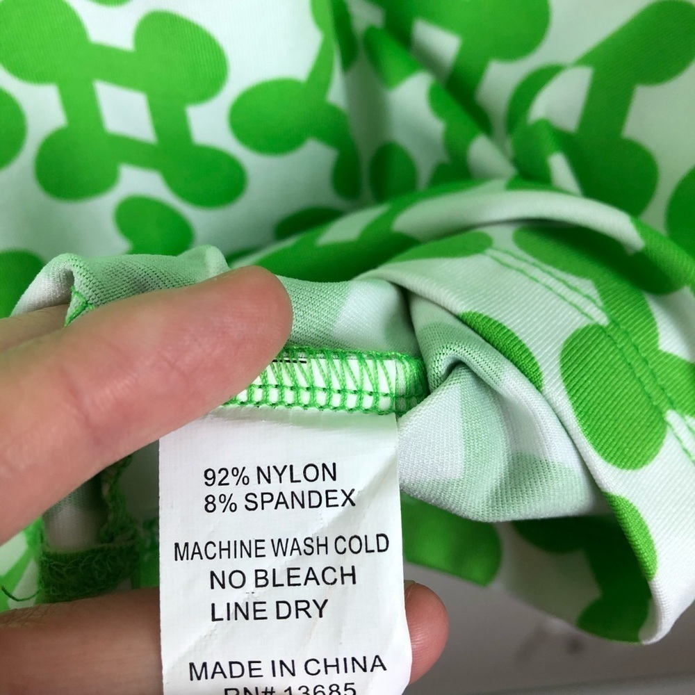 Melly M Green & White Patterned Stretchy Small S - Picture 5 of 6
